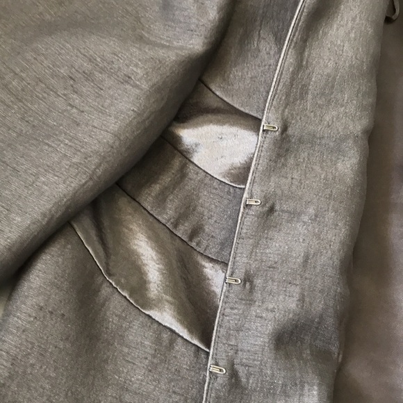 Jacques Vert british brand green/grey collarless jacket pants suit poly/viscose - Picture 4 of 9